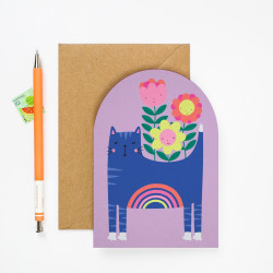 Rainbow Cat Greeting Card | Children’s Birthday Card | Die Cut Birthday Cards