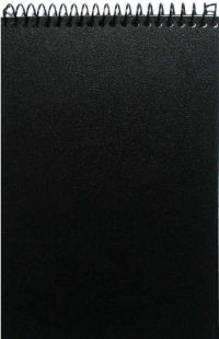 Taskulehti A6/50 musta muovikansi