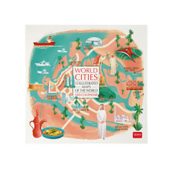 WALL CALENDAR-UNCOATED PAPER  - 30X29 cm WORLD CITIES