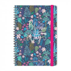 LARGE WEEKLY SPIRAL BOUND DIARY 16 MONTH 2021/2022 - FLORA