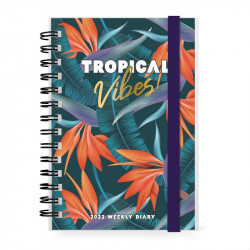 SMALL WEEKLY SPIRAL BOUND DIARY 12 MONTH 2022 - TROPICAL VIBES