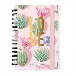 SMALL WEEKLY SPIRAL BOUND DIARY 12 MONTH 2022 - LOVE