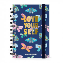 SMALL WEEKLY SPIRAL BOUND DIARY 12 MONTH 2022 - BUTTERFLIES