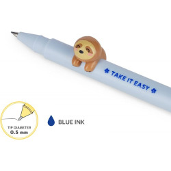 Lovely friends gel pen sloth blue ink