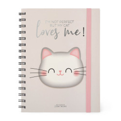 SPIRAL NOTEBOOK - LARGE LINED - KITTY