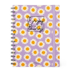 SPIRAL NOTEBOOK - LARGE LINED - DAISY
