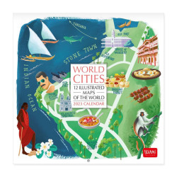 UNCOATED PAPER CALENDAR 2023 - 18X18 cm WORLD CITIES