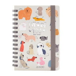 SMALL WEEKLY SPIRAL BOUND DIARY 12 MONTH 2023 - DOGS
