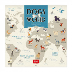 UNCOATED PAPER CALENDAR 2022 - 18X18 cm DOGS OF THE WORLD