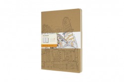 MOLESKINE COLOURING COVER CAHIER EXTRA LARGE RULED KRAFT BROWN - WANDERING CITY 16