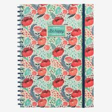 NOTEBOOK WITH SPIRAL - MAXI -FLOWER