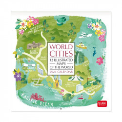 UNCOATED PAPER CALENDAR 2021 - 18X18 cm WORLD CITIES