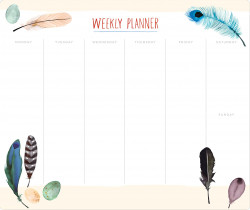 Feathers Weekly planner (Desk pad)