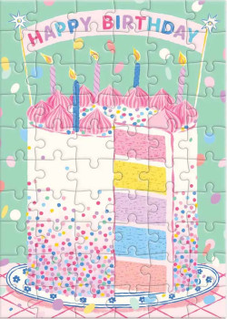Confetti Birthday Cake Greeting Card Puzzle