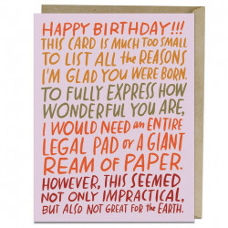 Card: Ream of Paper Bday